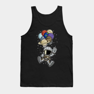 astronaut balloon planets Tank Top